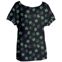 Weed Pattern Women s Oversized Tee by Valentinaart