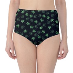 Weed Pattern Classic High-waist Bikini Bottoms