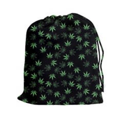 Weed Pattern Drawstring Pouch (xxl) by Valentinaart