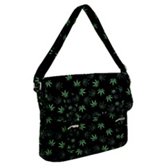 Weed Pattern Buckle Messenger Bag by Valentinaart