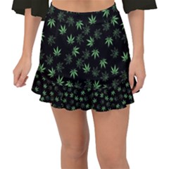 Weed Pattern Fishtail Mini Chiffon Skirt by Valentinaart