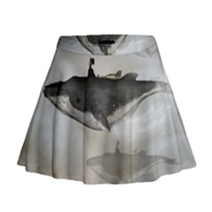 Awesome Fantasy Whale With Women In The Sky Mini Flare Skirt by FantasyWorld7