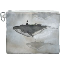 Awesome Fantasy Whale With Women In The Sky Canvas Cosmetic Bag (xxxl) by FantasyWorld7