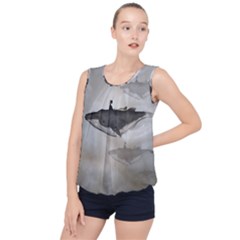 Awesome Fantasy Whale With Women In The Sky Bubble Hem Chiffon Tank Top by FantasyWorld7