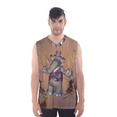 Funny Cartoon Elephant Men s Basketball Tank Top by FantasyWorld7