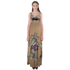 Funny Cartoon Elephant Empire Waist Maxi Dress by FantasyWorld7