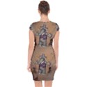 Funny Cartoon Elephant Capsleeve Drawstring Dress  View2