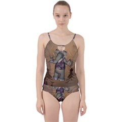 Funny Cartoon Elephant Cut Out Top Tankini Set by FantasyWorld7