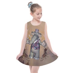 Funny Cartoon Elephant Kids  Summer Dress by FantasyWorld7