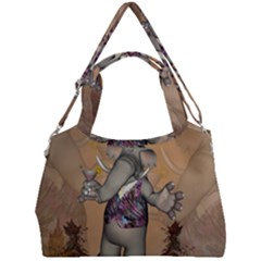 Funny Cartoon Elephant Double Compartment Shoulder Bag by FantasyWorld7