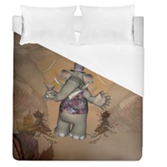 Funny Cartoon Elephant Duvet Cover (queen Size) by FantasyWorld7