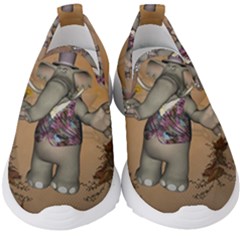 Funny Cartoon Elephant Kids  Slip On Sneakers by FantasyWorld7