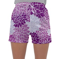 Purple Dahlias Design Sleepwear Shorts by WensdaiAmbrose