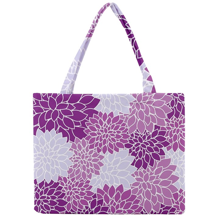 Purple Dahlias Design Mini Tote Bag