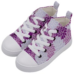 Purple Dahlias Design Kids  Mid-top Canvas Sneakers by WensdaiAmbrose