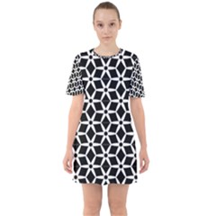 No Interruptions - Geometric Design Sixties Short Sleeve Mini Dress by WensdaiAmbrose