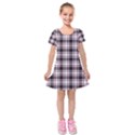 Tartan Pattern Kids  Short Sleeve Velvet Dress View1