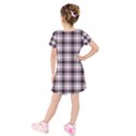 Tartan Pattern Kids  Short Sleeve Velvet Dress View2