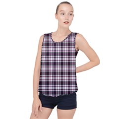 Tartan Pattern Bubble Hem Chiffon Tank Top by Pakrebo