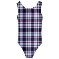 Tartan Pattern Kids  Cut-out Back One Piece Swimsuit by Pakrebo