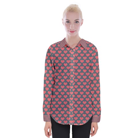 Love Hearth Texture Womens Long Sleeve Shirt by Pakrebo