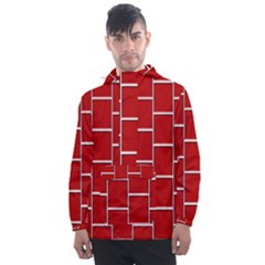 Red Illustrations Background Men s Front Pocket Pullover Windbreaker