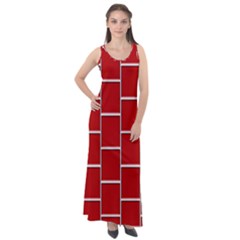 Red Illustrations Background Sleeveless Velour Maxi Dress