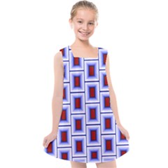 Abstract Square Illustrations Background Kids  Cross Back Dress by Pakrebo