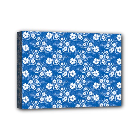 Background Blue Colors Mini Canvas 7  x 5  (Stretched)