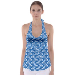 Background Blue Colors Babydoll Tankini Top