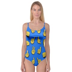 Emojis Hands Fingers Background Camisole Leotard  by Pakrebo