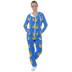 Emojis Hands Fingers Background Women s Tracksuit by Pakrebo