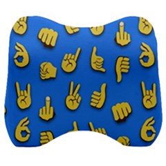 Emojis Hands Fingers Background Velour Head Support Cushion by Pakrebo