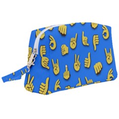 Emojis Hands Fingers Background Wristlet Pouch Bag (large)