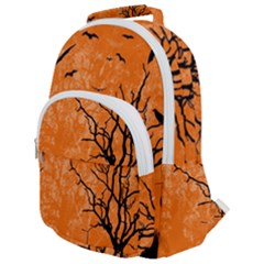 Halloween Illustration Decoration Rounded Multi Pocket Backpack