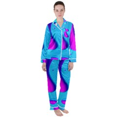 Liquid Abstract Modern Design Satin Long Sleeve Pyjamas Set