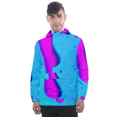 Liquid Abstract Modern Design Men s Front Pocket Pullover Windbreaker