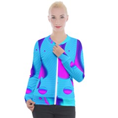 Liquid Abstract Modern Design Casual Zip Up Jacket