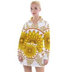 Rosette Model Ornament Braid Women s Hoodie Dress