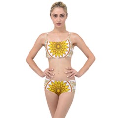 Rosette Model Ornament Braid Layered Top Bikini Set by Pakrebo