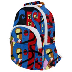 Creativeness Art Illustration Rounded Multi Pocket Backpack