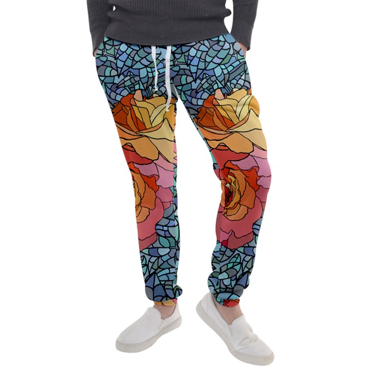 Pattern Rose Yellow Background Men s Jogger Sweatpants