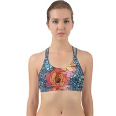 Pattern Rose Yellow Background Back Web Sports Bra by Pakrebo