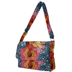 Pattern Rose Yellow Background Full Print Messenger Bag by Pakrebo