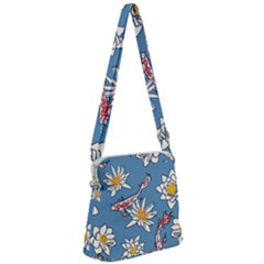 Koi Pattern Japanese Background Zipper Messenger Bag