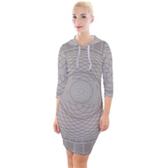 Certificate Rosette Diploma Design Quarter Sleeve Hood Bodycon Dress by Pakrebo