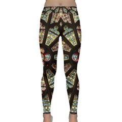 Church Window Rosette Glass Window Classic Yoga Leggings by Pakrebo