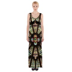 Church Window Rosette Glass Window Maxi Thigh Split Dress by Pakrebo