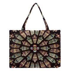 Church Window Rosette Glass Window Medium Tote Bag by Pakrebo