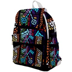 Mosaic Window Rosette Church Glass Top Flap Backpack